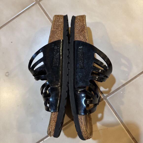 BIRKENSTOCK GRANADA Black Sandal Birki Cork Comfort Slide Sz 37 - Picture 6 of 11